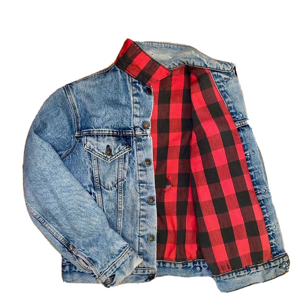 Vintage flannel lined denim jacket